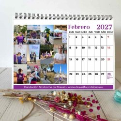 Calendario solidario Dravet 2027 de mesa – febrero