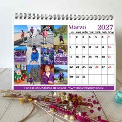 Calendario solidario Dravet 2027 de mesa – marzo