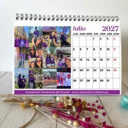 Calendario solidario Dravet 2027 de mesa – julio