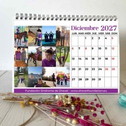 Calendario solidario Dravet 2027 de mesa – diciembre